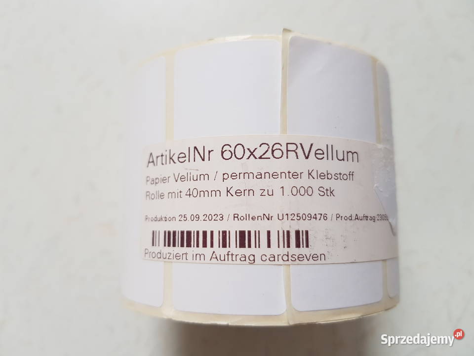 Etykiety samoprzylepne termiczne Warszawa