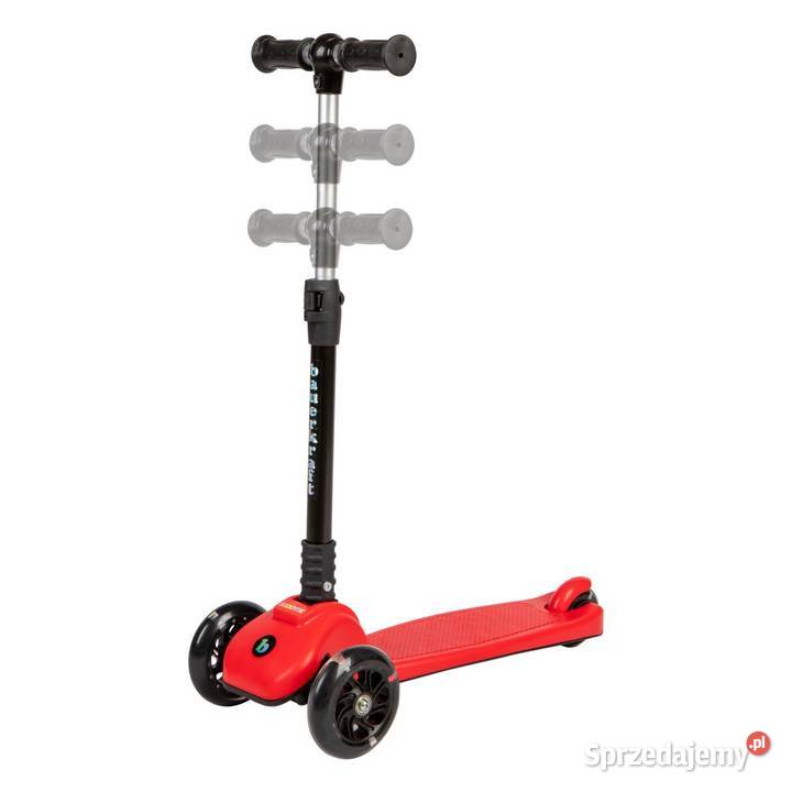Czerwona balansowa hulajnoga składana trójkołowa