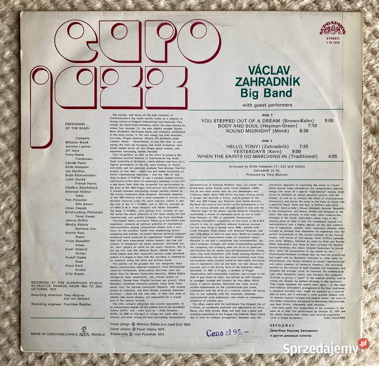 Vclav Zahradnk Big Band Euro Jazz Szczecin sprzedam