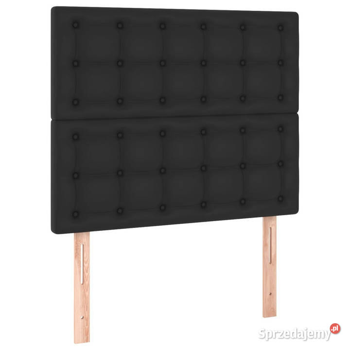 Łóżko z Materacem Kontynentalne Czarne Ekoskóra 120cm