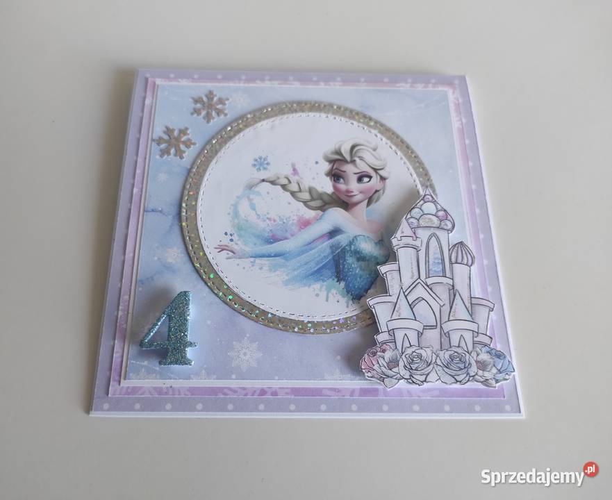 Kartka ręcznie robiona urodzinowa Kraina lodu Łódź