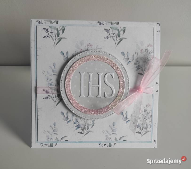 Kartka ręcznie robiona na Komunię Świętą Łódź