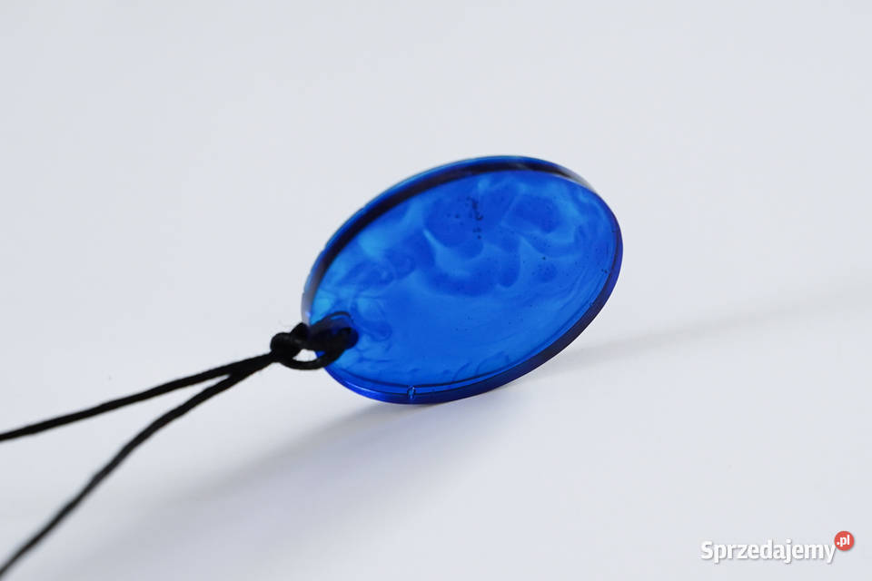 Niebieski wisiorek owalny 39x3 z zapięciem Naszyjniki Warszawa