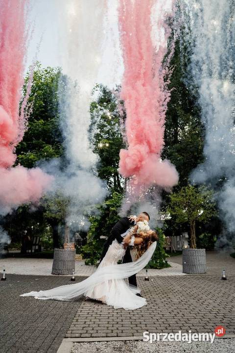 Kolorowe miny dymne ślub wesele atrakcje Gorzów Wielkopolski