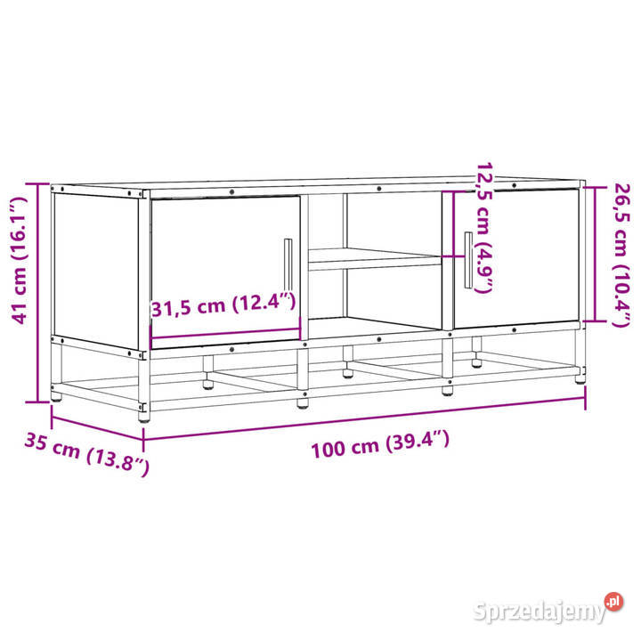 Szafka pod telewizor brązowy dąb 100x35x41 Warszawa