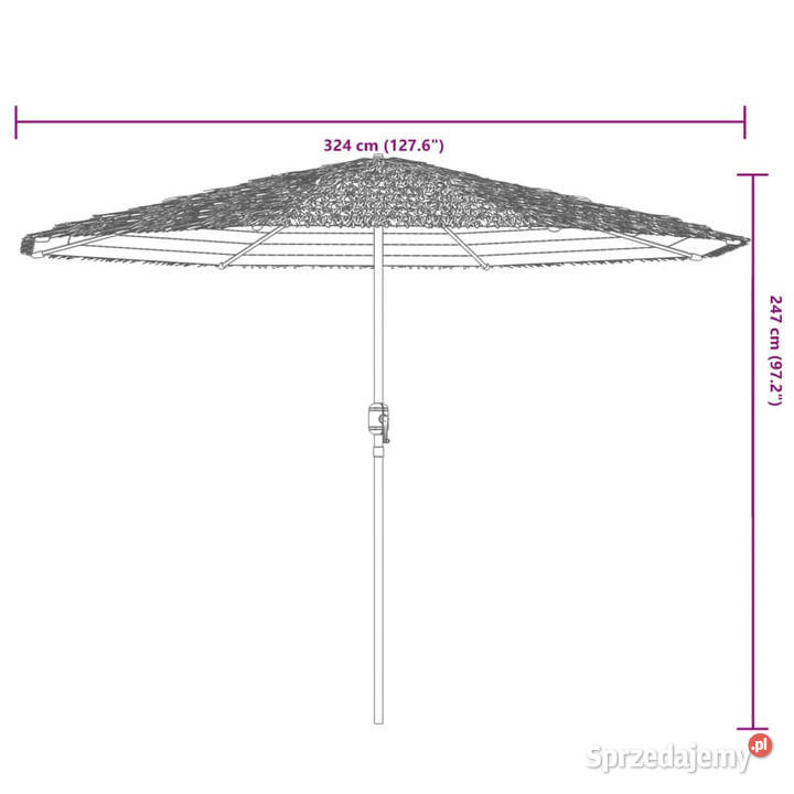 Parasol ogrodowy na stalowym słupku zielony Warszawa