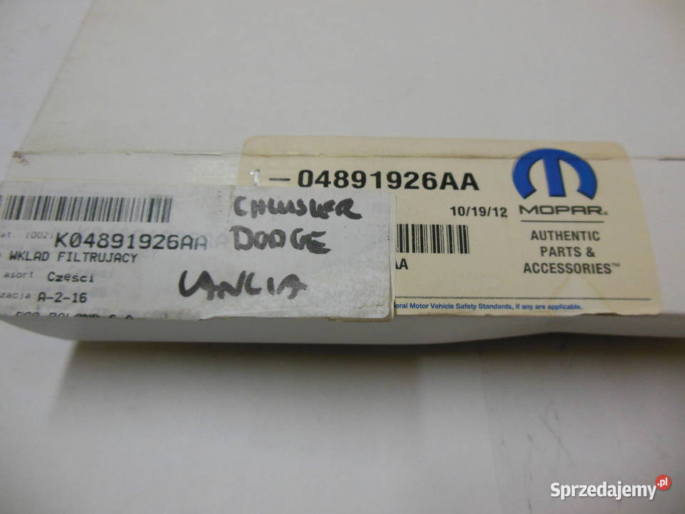 FILTR POWIETRZA MOPAR 04891926AA Chrysler Dodge Kozy