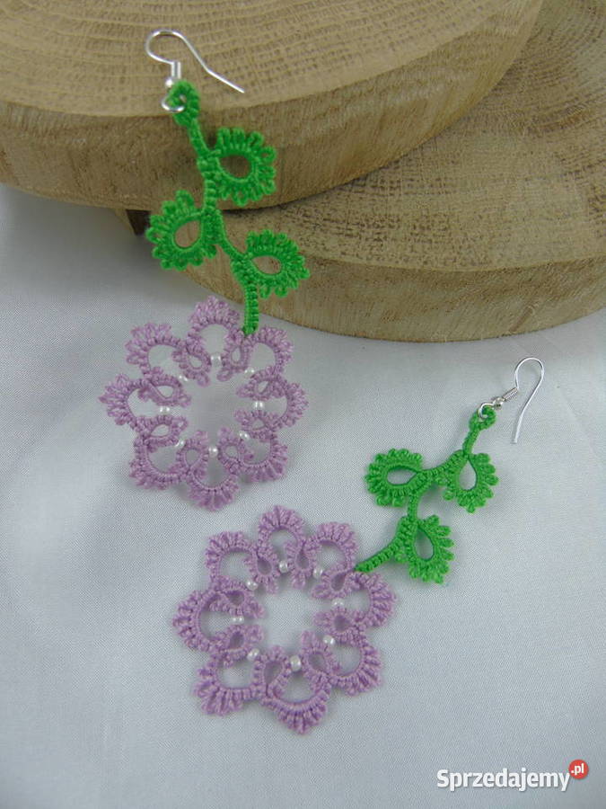 Kolczyki frywolitkowe różne wzory i kolory