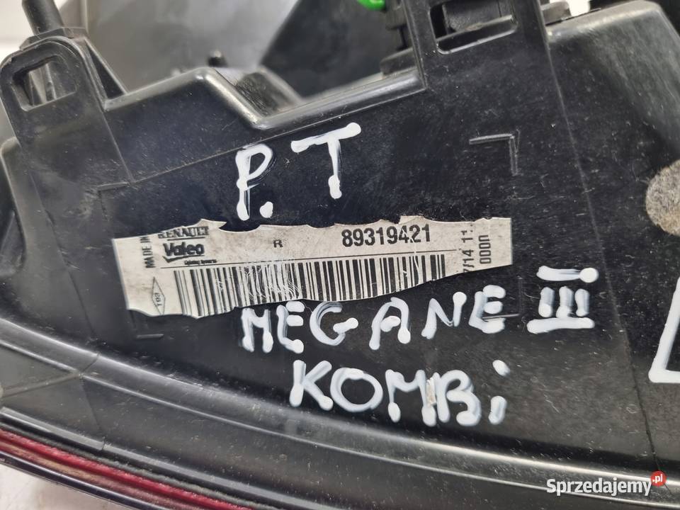 LAMPA PRAWA Renault Megane III kombi TYLNA prawy osobowe Rudka