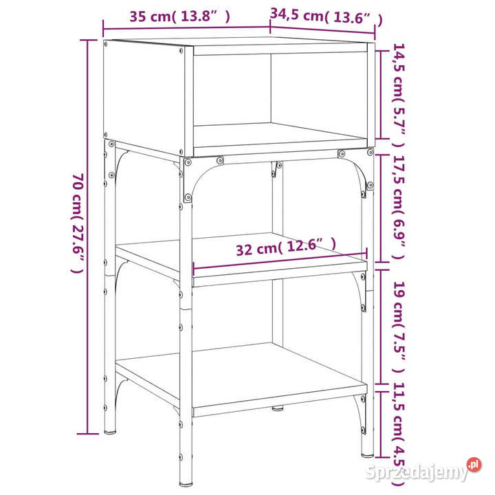 Stoliki nocne 2 dąb sonoma 35x345x70 WM825886 sprzedam