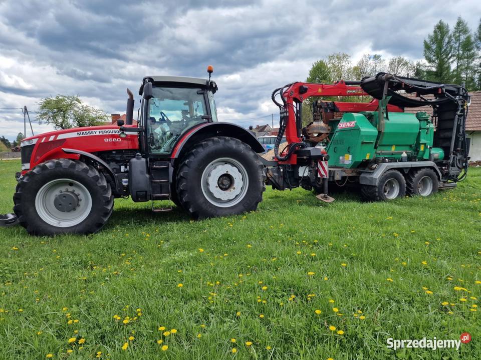 Rębak JENZ HEM 582 z ciągnikiem Massey Ferguson Rolnictwo Jordanów sprzedam