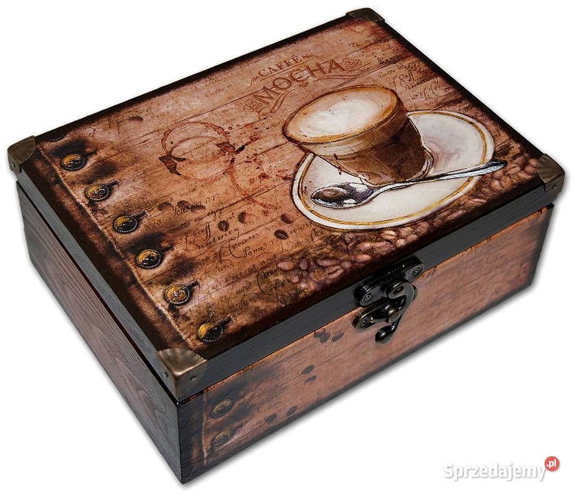 PUDEŁKO drewniane SZKATUŁKA kawa CAFFE 22X16 Bydgoszcz