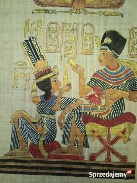 DUŻY ORYGINALNY OBRAZ MALOWANY NA PAPIRUSIE Piła