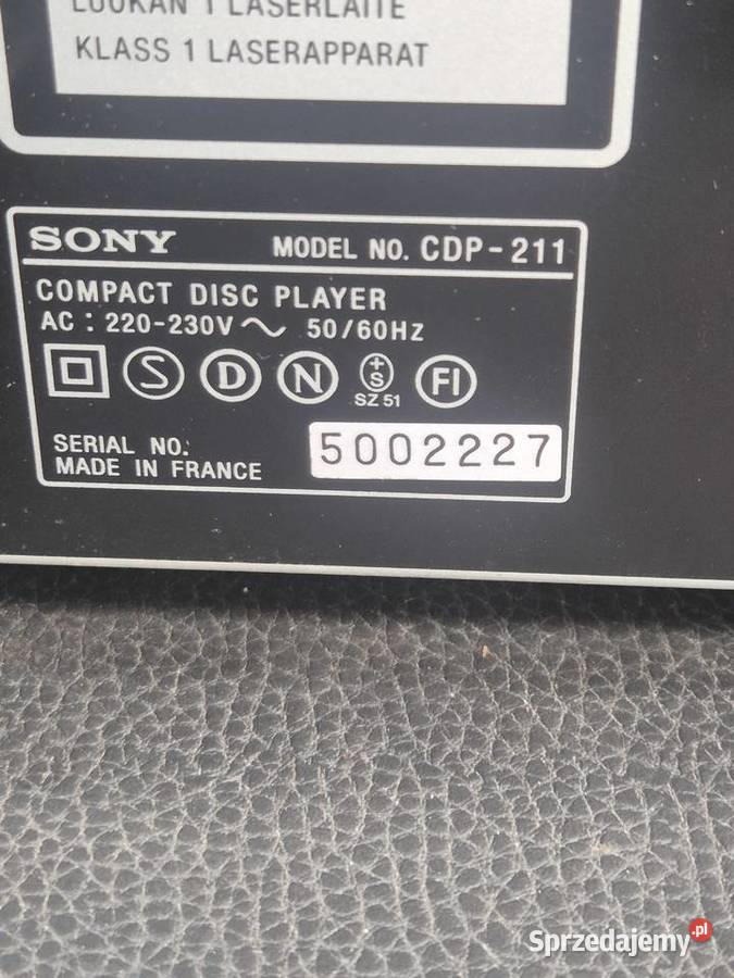 odtwarzacza CD Sony CDP211 Poddębice