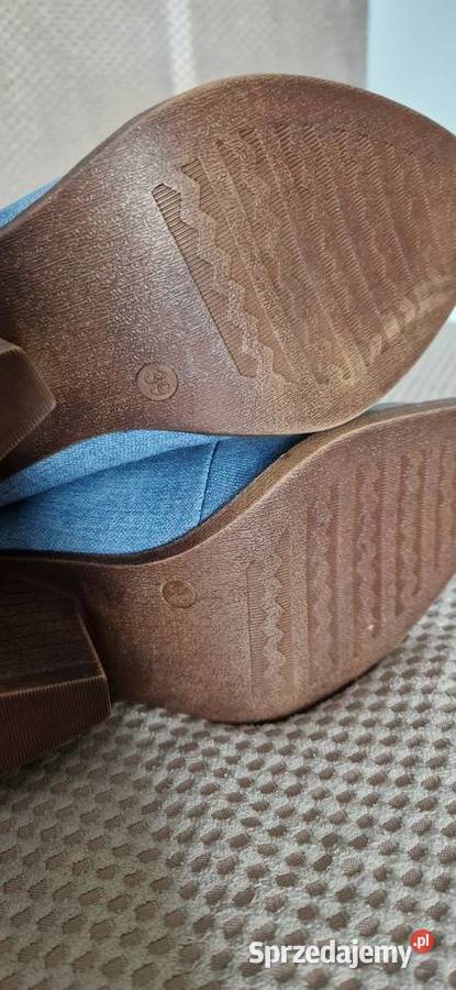 botki wiązane r 38 jeans jeansowe niebieskie Kraków