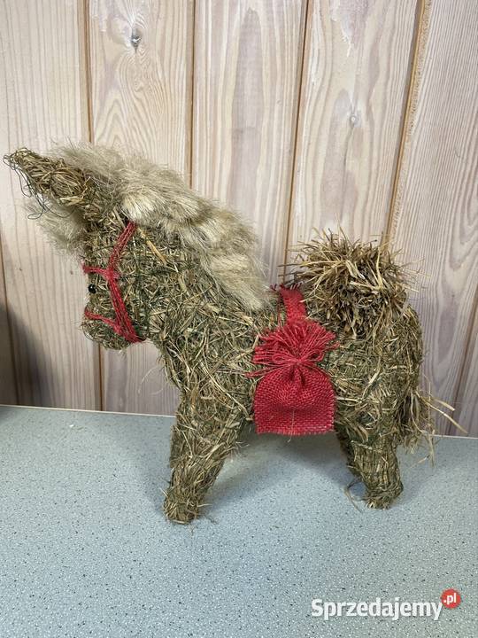 Słomiany konik ozdoba zabawka Vintage handmade Rzeszów