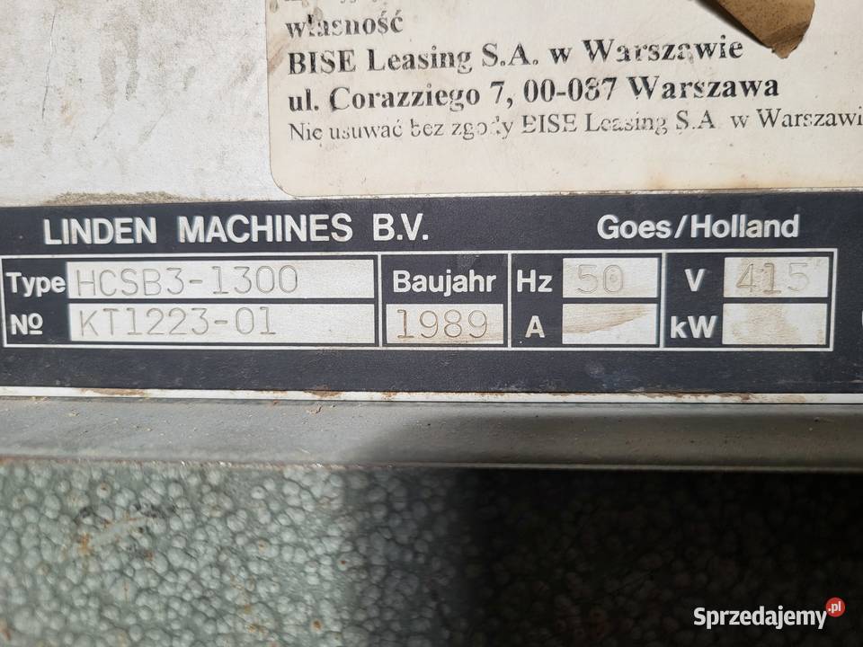 SZLIFIERKA SZEROKOTAŚMOWA 3 WAŁOWA 1300MM Radom