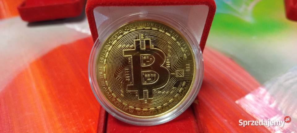 Bitcoin moneta pamiątkowa pozłacana Wołomin