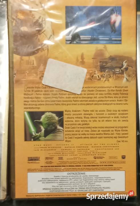 Star wars gwiezdne wojny Atak klonów kaseta VHS podkarpackie Rzeszów sprzedam