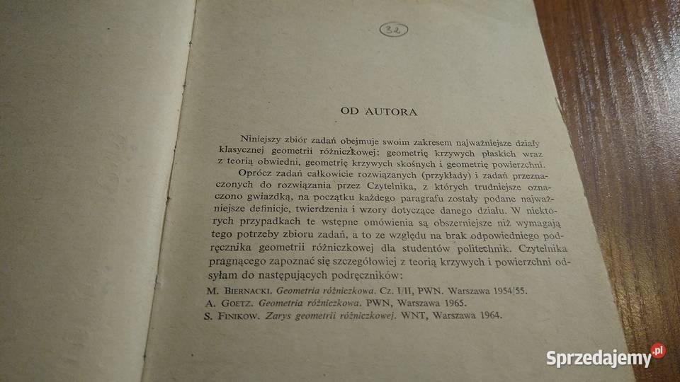 Zbiór zadań z geometrii różniczkowej Otomar Gdańsk