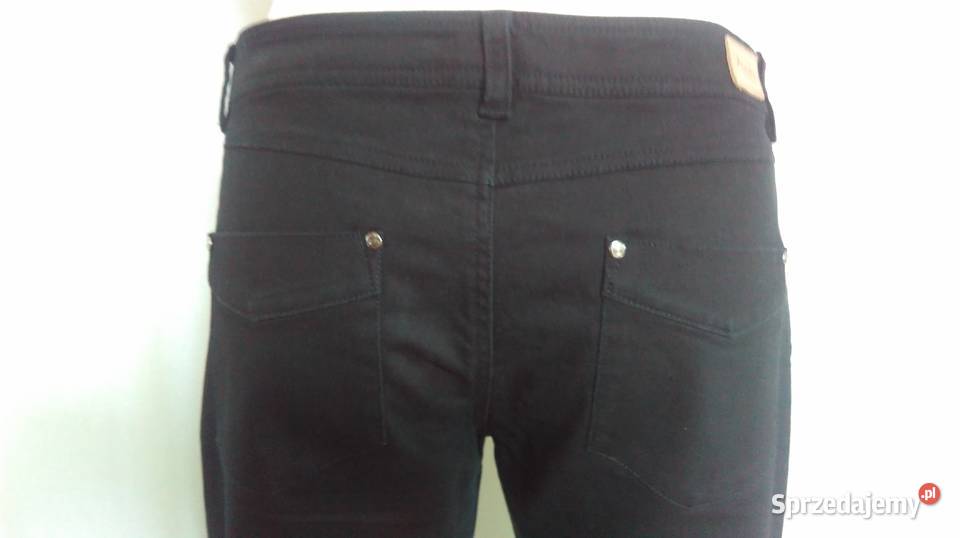 SPODNIE damskie Rybaczki KOLANO czarny jeans r Białystok