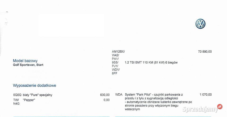 GOLF SPORTSVAN BEZWYPADKOWY SALON POLSKA Golf Sportsvan Dębica sprzedam