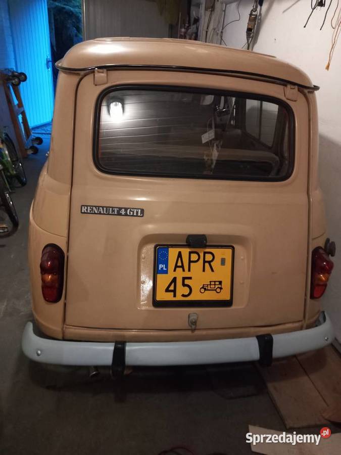 Renault 4 GTL na żółtych 11 34 1987 r dożywotni Pruszków