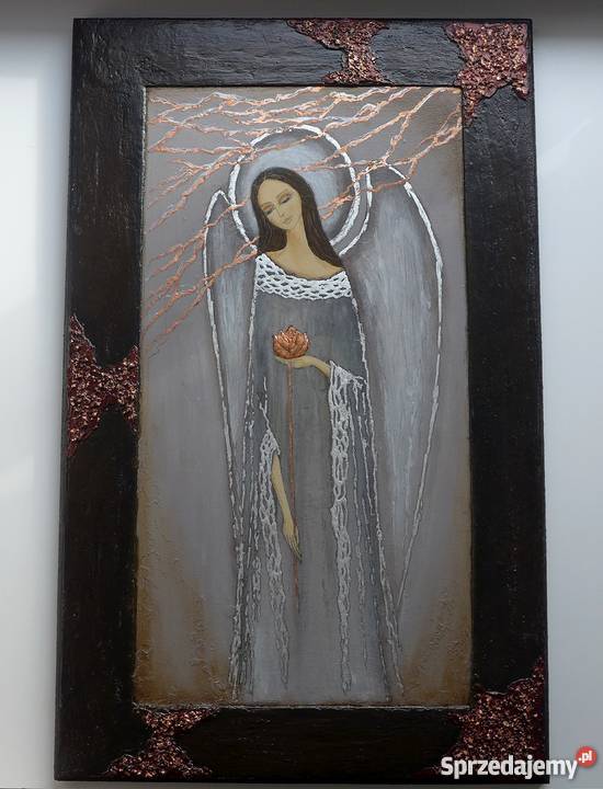 Obraz przestrzenny w ramie AniołMadonna z różą pomorskie Słupsk