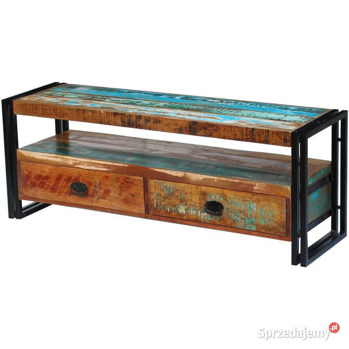 Szafka pod TV z litego drewna z odzysku WM243275 Warszawa