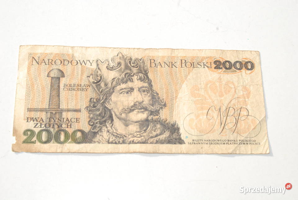 Stary banknot 2000 złotych Mieszko I 1982 antyk Cieszyn
