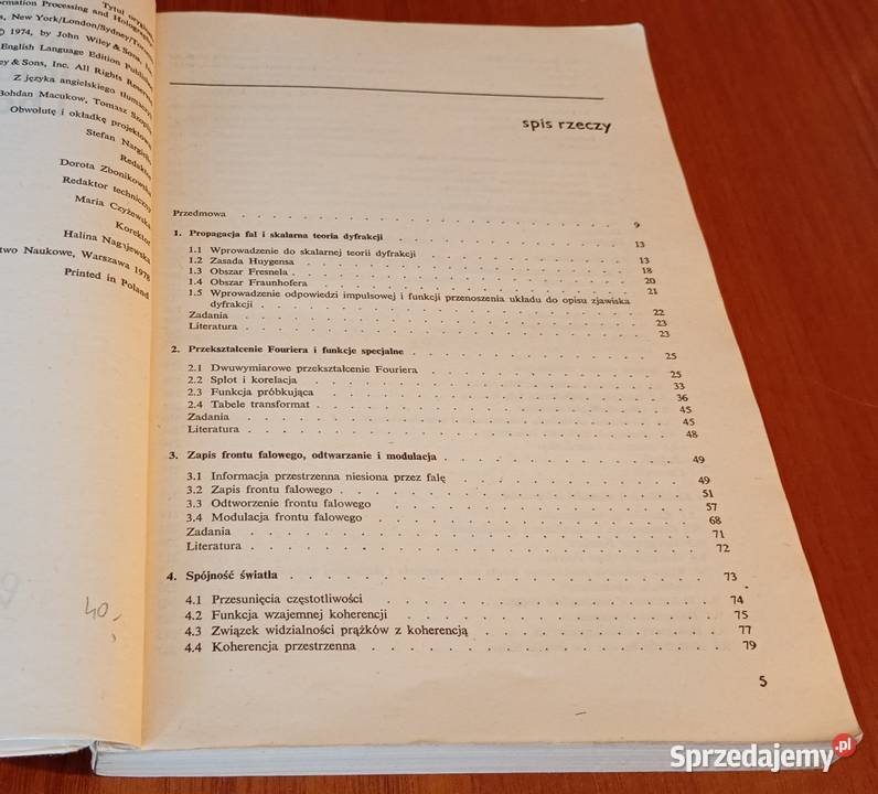 Optyczne przetwarzanie informacji i holografia W Gdańsk