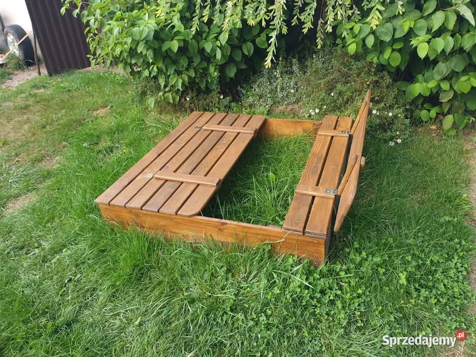 Piaskownica zamykana z ławeczkami 140x140 Pozostałe Łódź