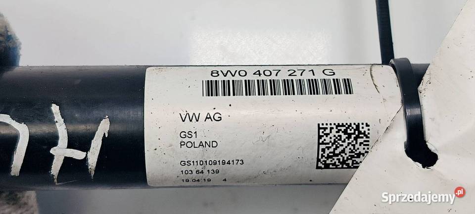 PÓŁOŚ LEWA PRZÓD AUDI A4 B9 8W0407271G osobowe Lipno sprzedam