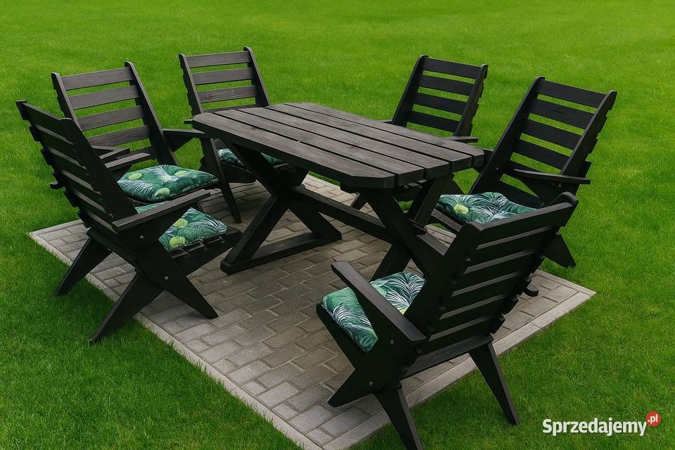 Składane meble ogrodowe drewniane stół 6 krzeseł sprzedam