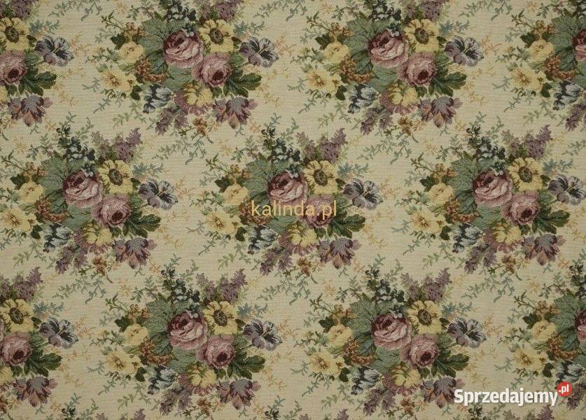 Tkanina obiciowa gobelin Bukiety klasyczne SIM 1 Kraków