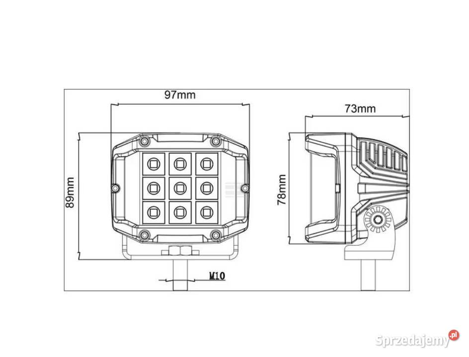 Lampa robocza LED kwadratowa 225W 2850 lm 1030V