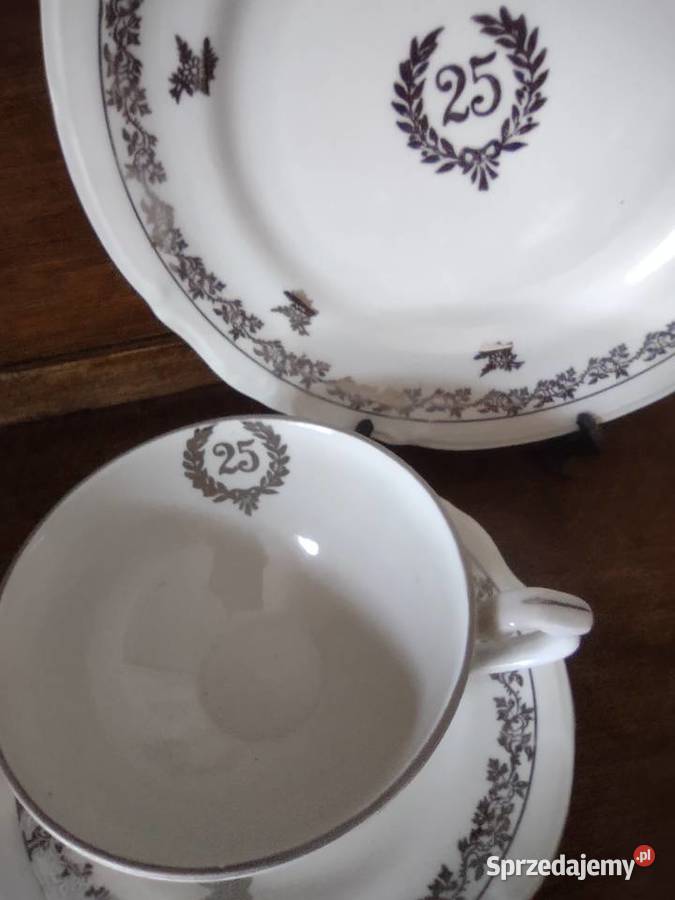 Zestaw trio porcelana Chodzież Jubileusz 25 lat wielkopolskie Gniezno sprzedam