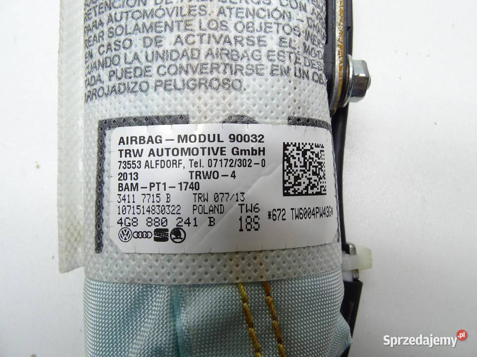PODUSZKA AIRBAG POWIETRZNA FOTELA LEWY PRZÓD