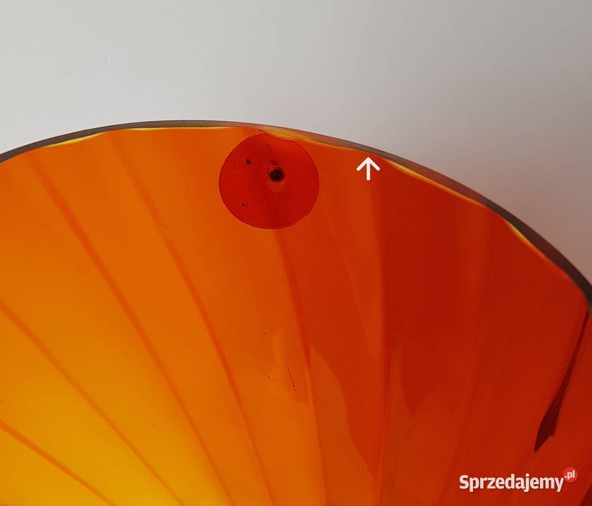 Kanelowany wazon z naklejką Watra kolorowe szkło Antyki, Sztuka, Kolekcje Dąbrowa Górnicza