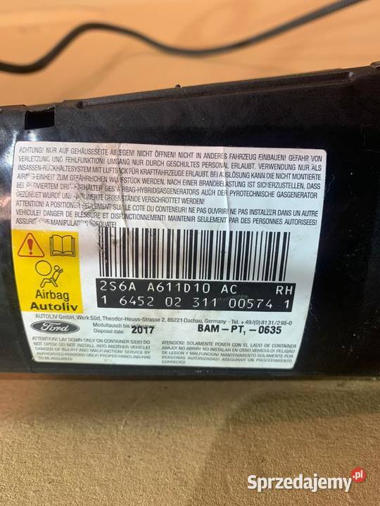 Poduszka powietrzna fotela prawa Ford fiesta mk6 zachodniopomorskie Szczecin
