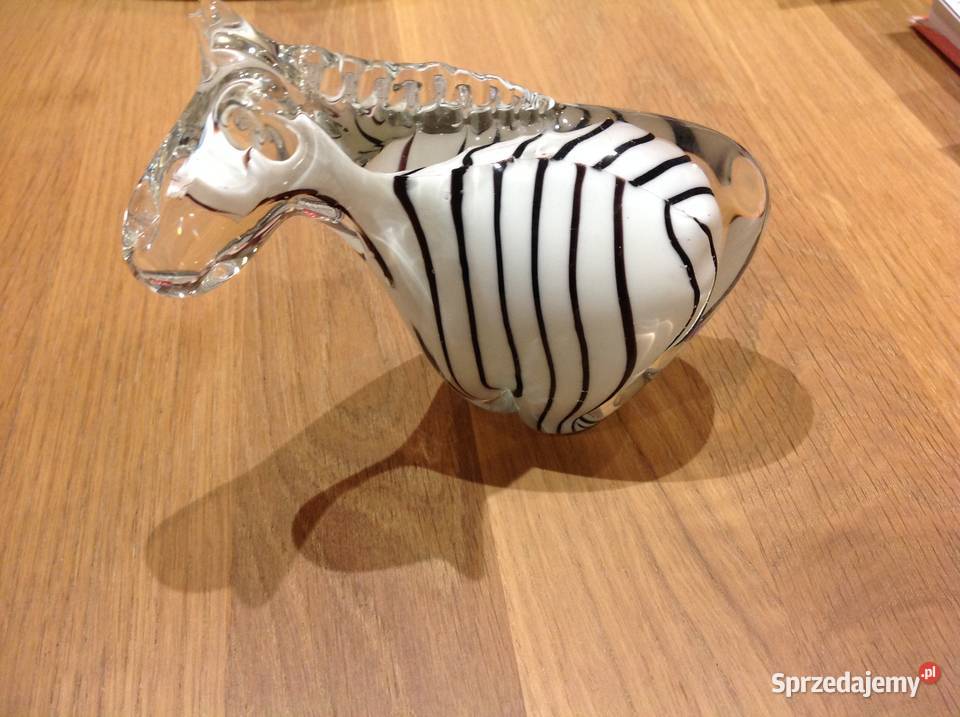 Zebra Figurka Szklana MURANO Vintage Nowa Sól