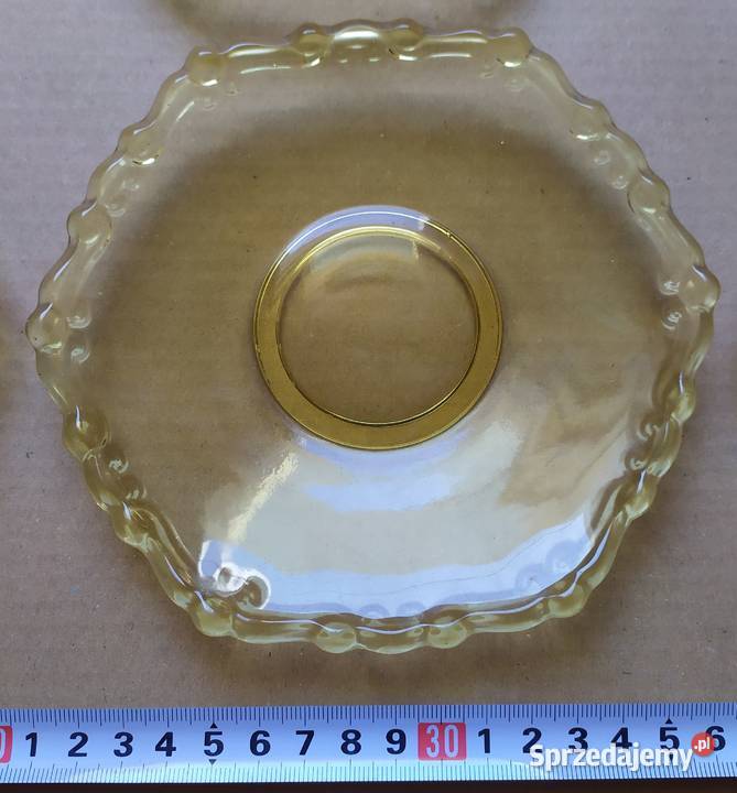 499 TALERZE małe szklane 6 sztuk pomarańczowe