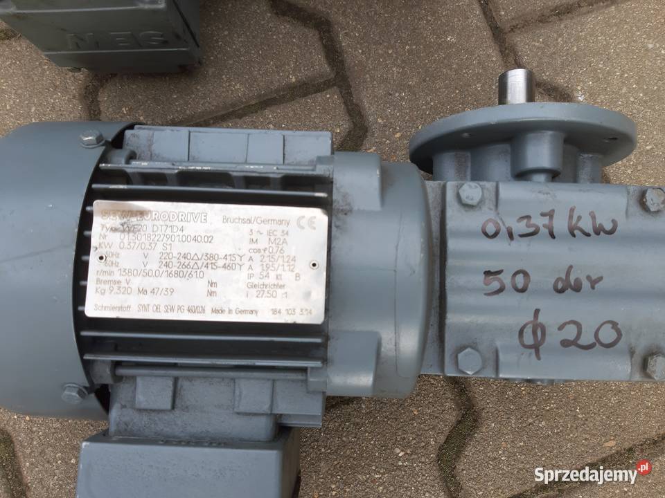 Motoreduktor 037 kW 50 obr wielkopolskie Leszno