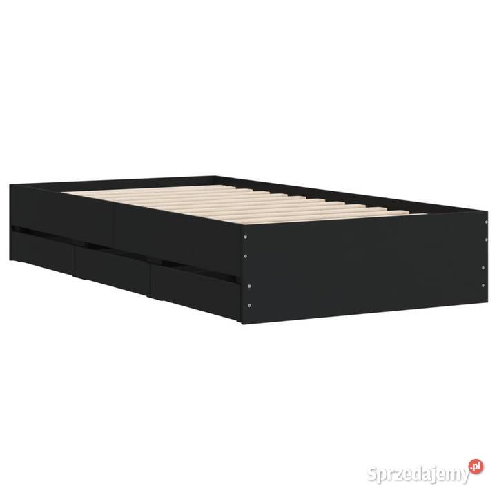 vidaXL Rama łóżka z szufladami czarna 100x200 mazowieckie Warszawa