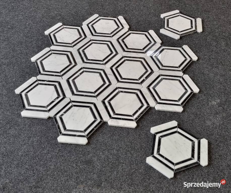MOZAIKA MARMUROWA GLAMOUR HEXAGON BLACK WHITE sprzedam