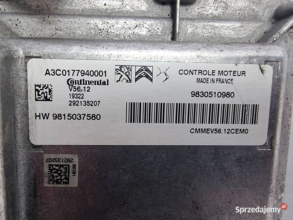 KOMPUTER OPEL CORSA F 9830510980 12 Lipno