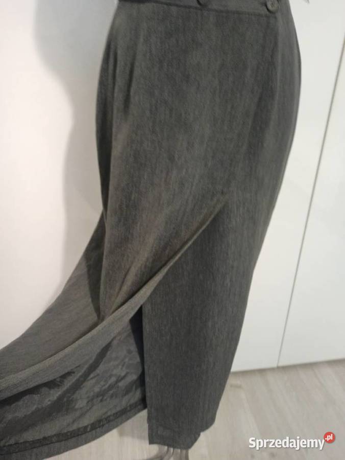 szara długa spódnica szary/srebrny