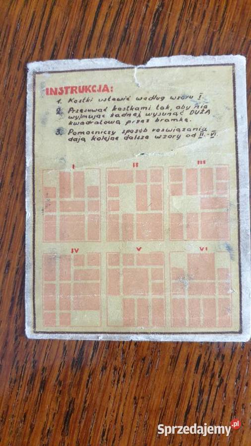 Miniaturowa gra układanka z kostek PRL Poznań