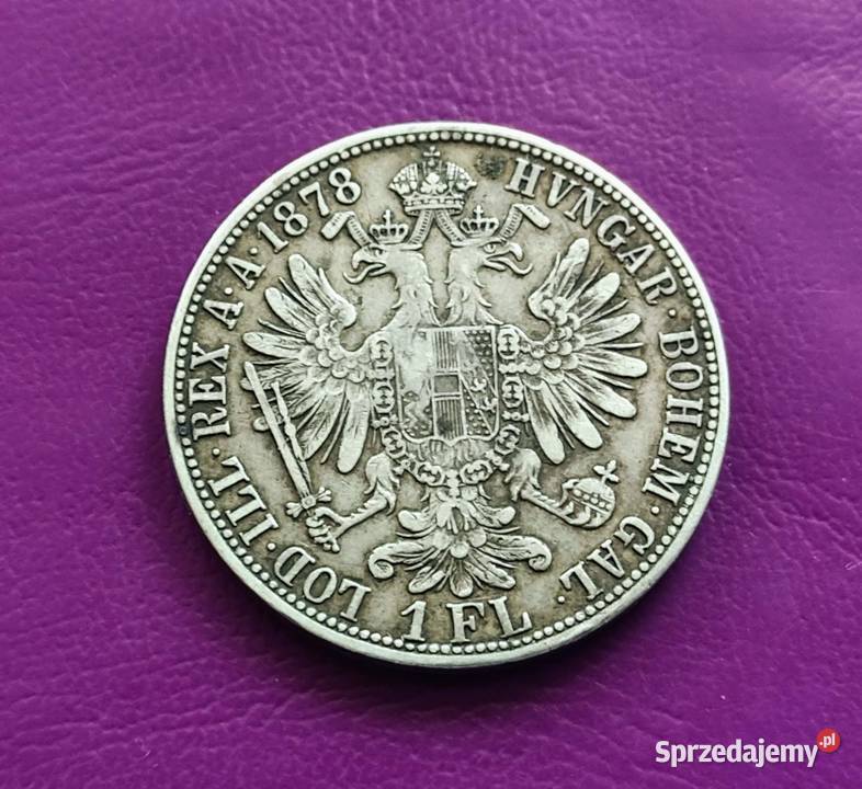 Moneta 1 FLOREN 1878 AUSTRIA Srebro Poszukiwana mazowieckie Pruszków
