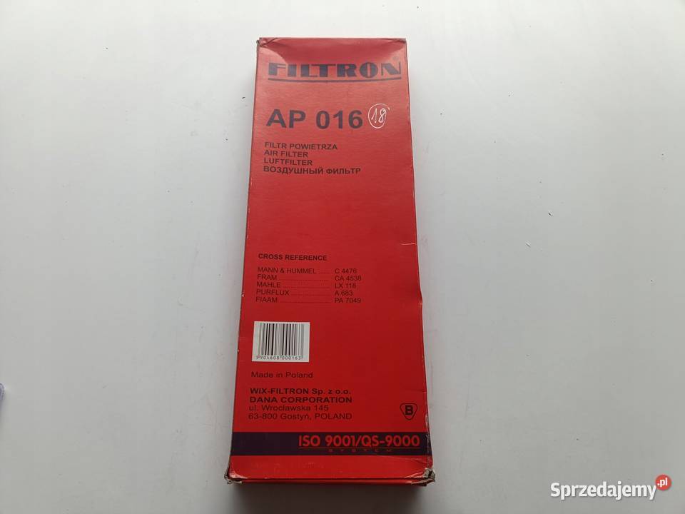 FILTR POWIETRZA Filtron AP 016 AP016 Ford Escort Powietrza lubelskie Chełm
